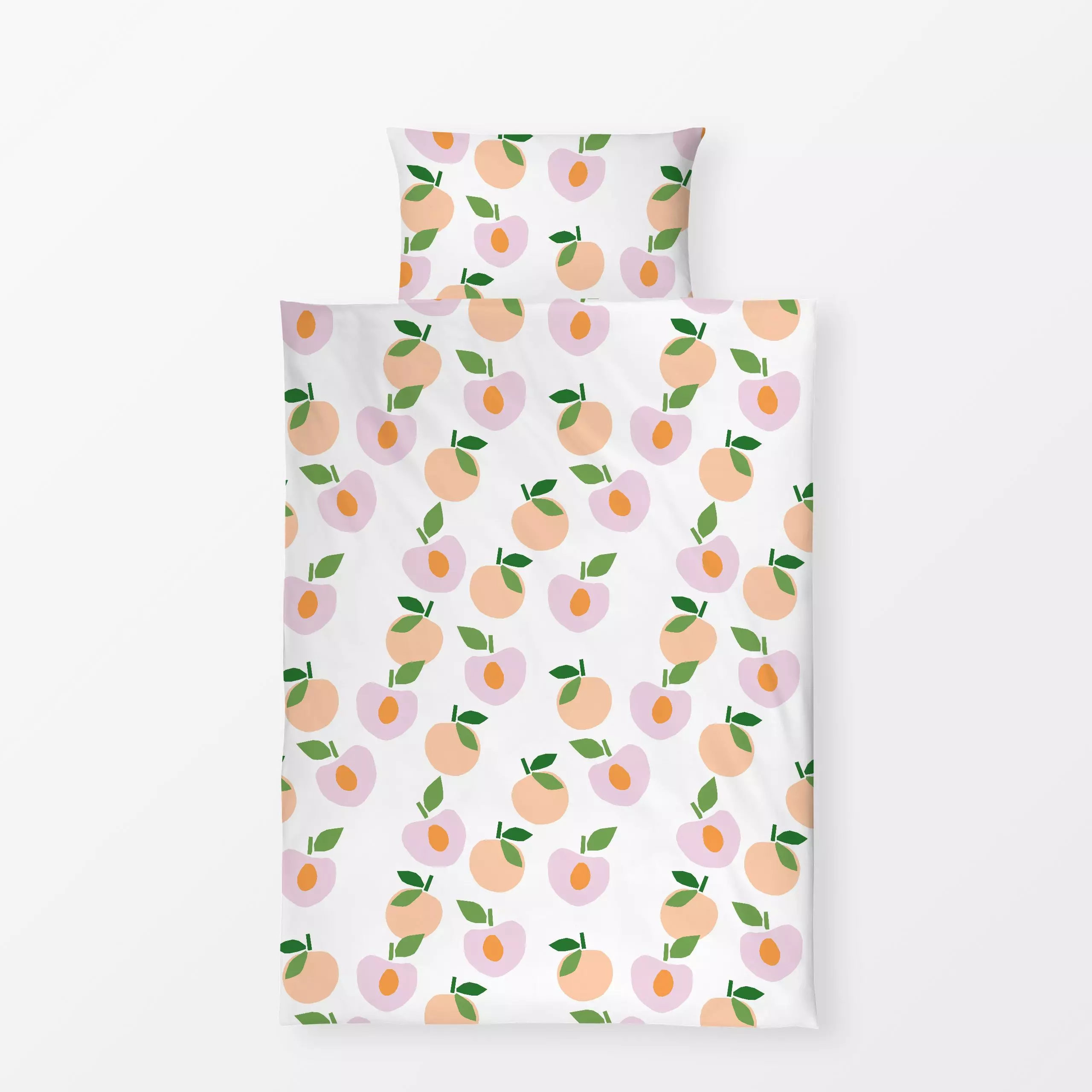 Bettwäsche Feelin' Peachy - Küche, Essen & Trinken - von „Lisa Jasmin Bauer"; Frucht, Obst, fruchtig, Pfirsich, Sommerlich, ...