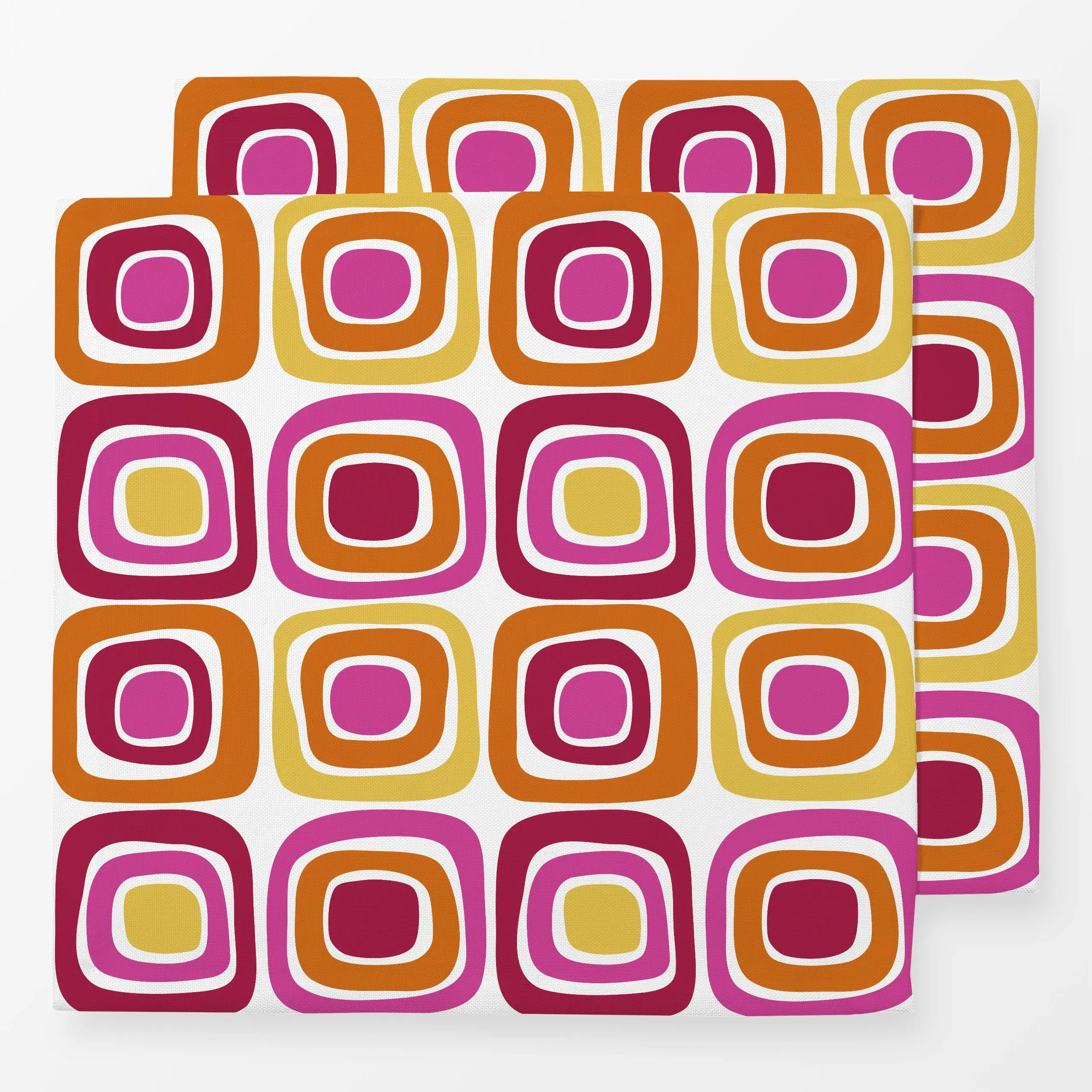 Servietten Retro Summer Cubicles - Symbole & Muster - von „Andrea Haase"; Protea, Orange, formen, pink, minimalistisch, 80er...