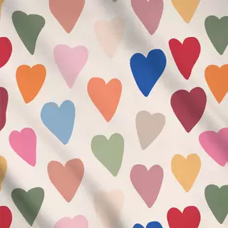 Meterware Herz Allover bunt