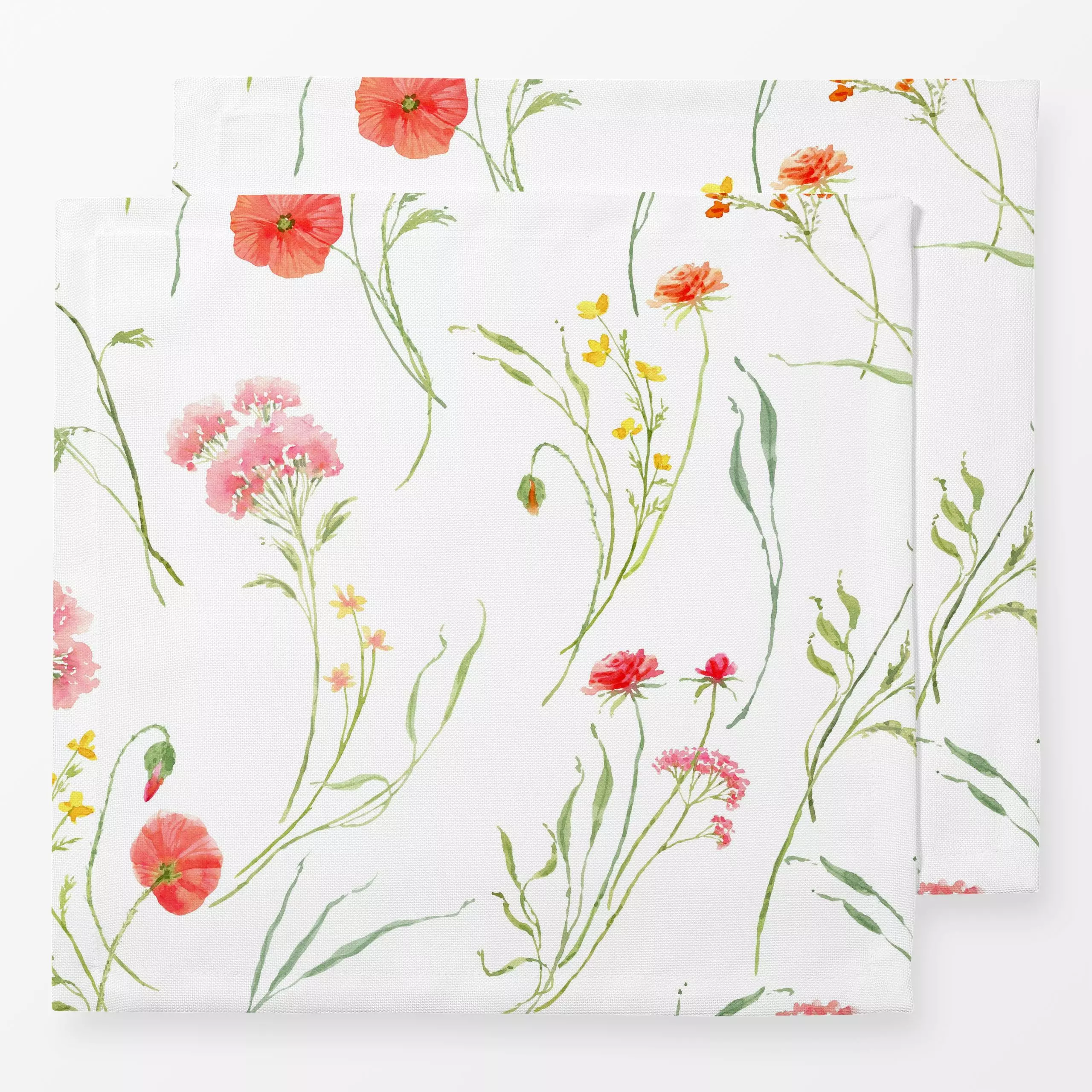 Servietten Blumenduft Blüten - Blumen & Florales, Frühling - von „youdesignme"; Aquarell, Blumen, Wildblumen, Wiesenblumen, ...