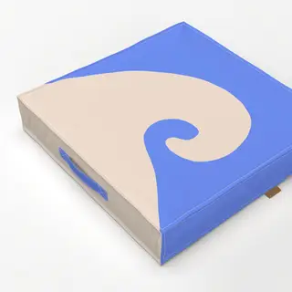 Bodenkissen Welle Abstrakt Blau & Weiß