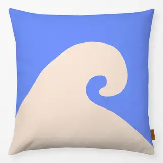 Kissen Welle Abstrakt Blau & Weiß