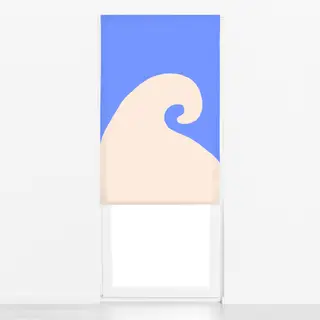 Raffrollo Welle Abstrakt Blau & Weiß