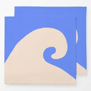 Servietten Welle Abstrakt Blau & Weiß