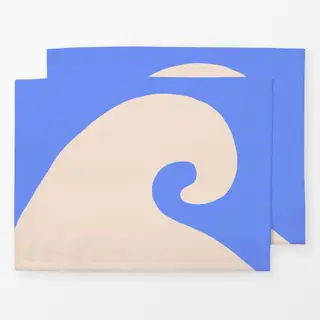 Tischset Welle Abstrakt Blau & Weiß