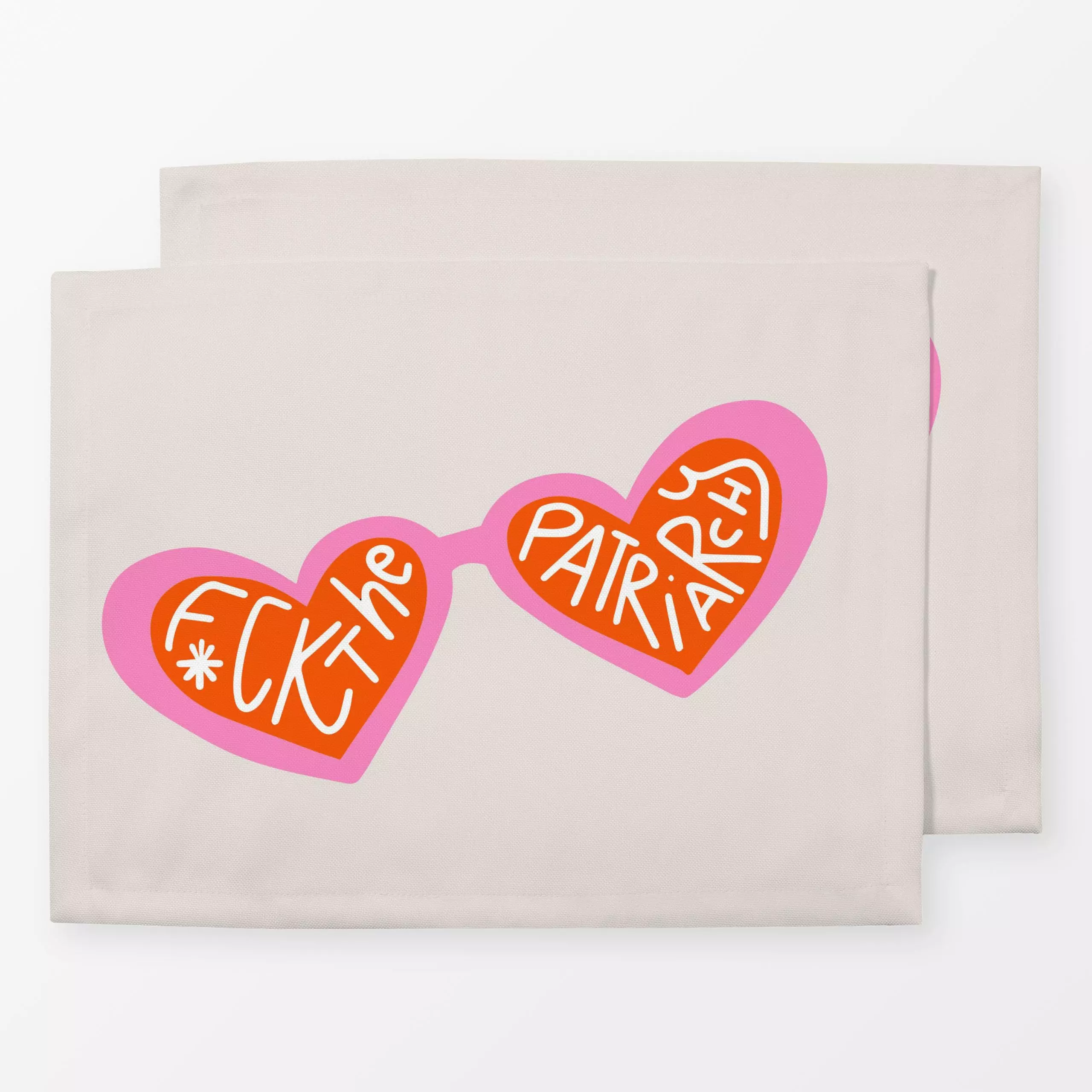 Tischset F*ck the Patriarchy Pink, Sommer, von textilwerk