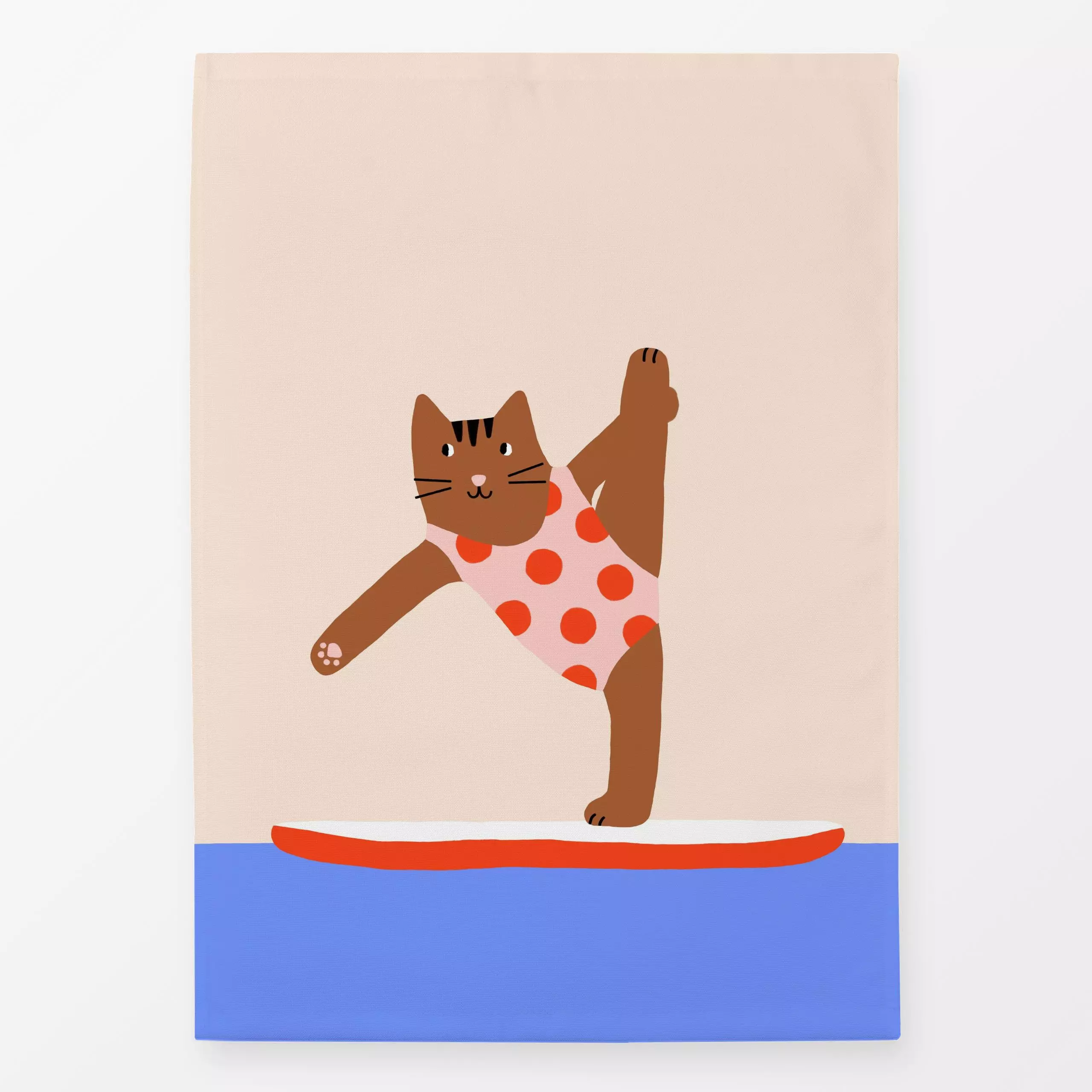 Geschirrtücher Yoga Katze - Sommer, Sport, Tiere - von „Maren Gross "; Kinder, Kinderzimmer, Katzen, Katzenliebhaber, hausti...