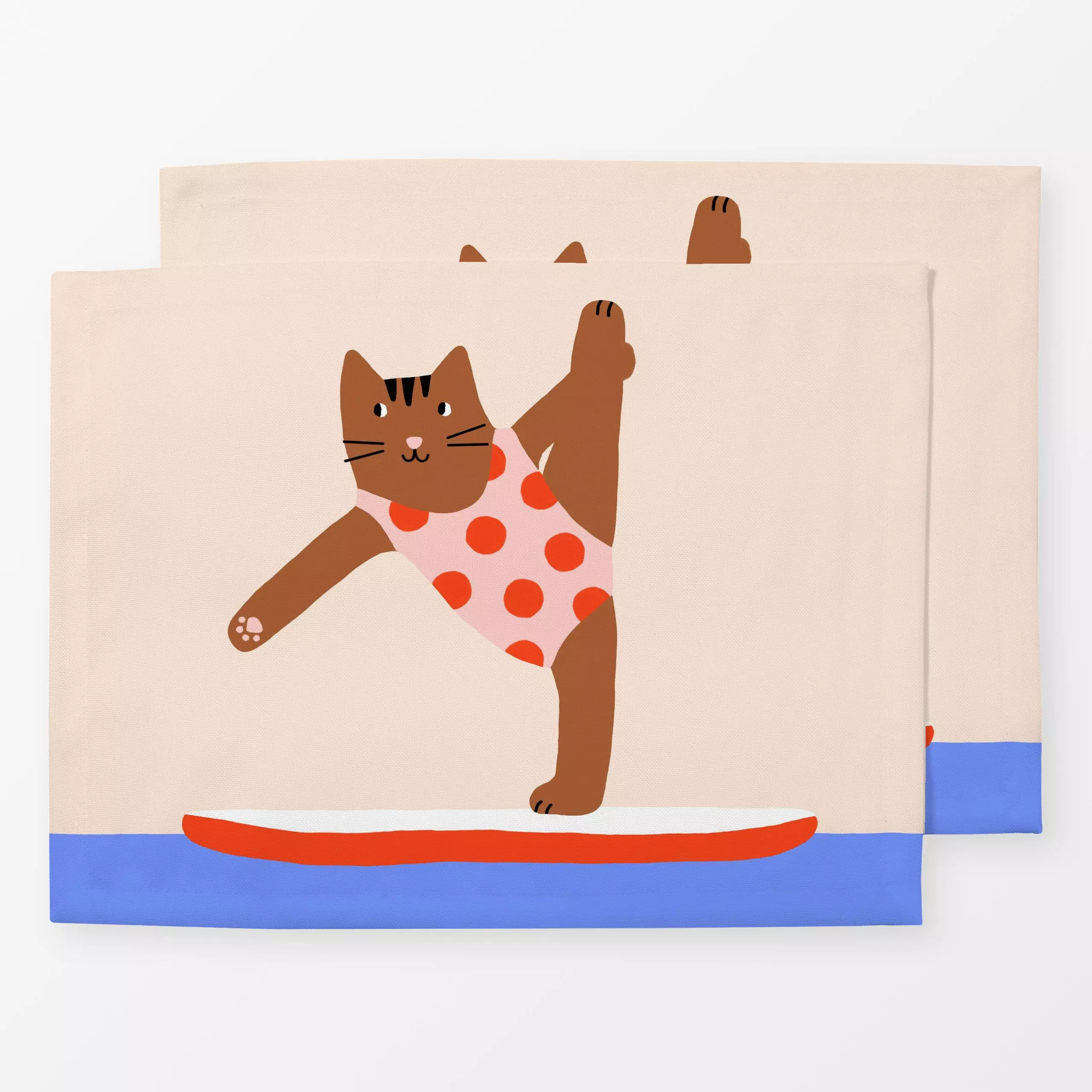 Tischset Yoga Katze - Sommer, Sport, Tiere - von „Maren Gross "; Kinder, Kinderzimmer, Katzen, Katzenliebhaber, haustier, Ka...