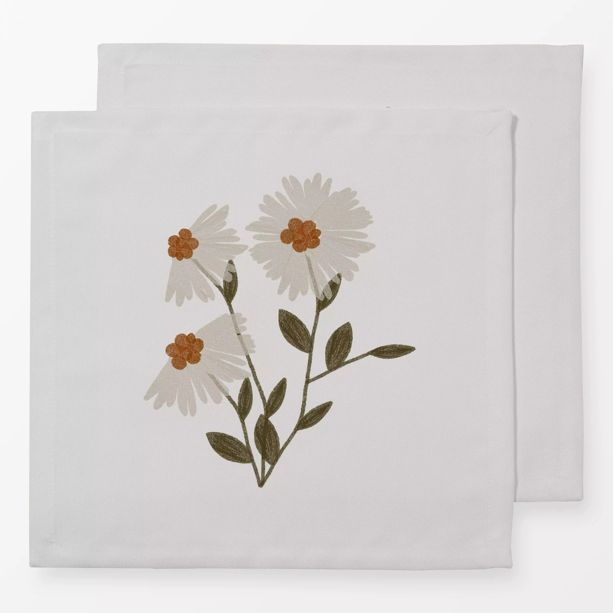 Servietten Flower Fall White Star - Blumen & Florales, Herbst - von „Jana Driver"; Blumen, Blüten, Wildblumen, beige, flower...