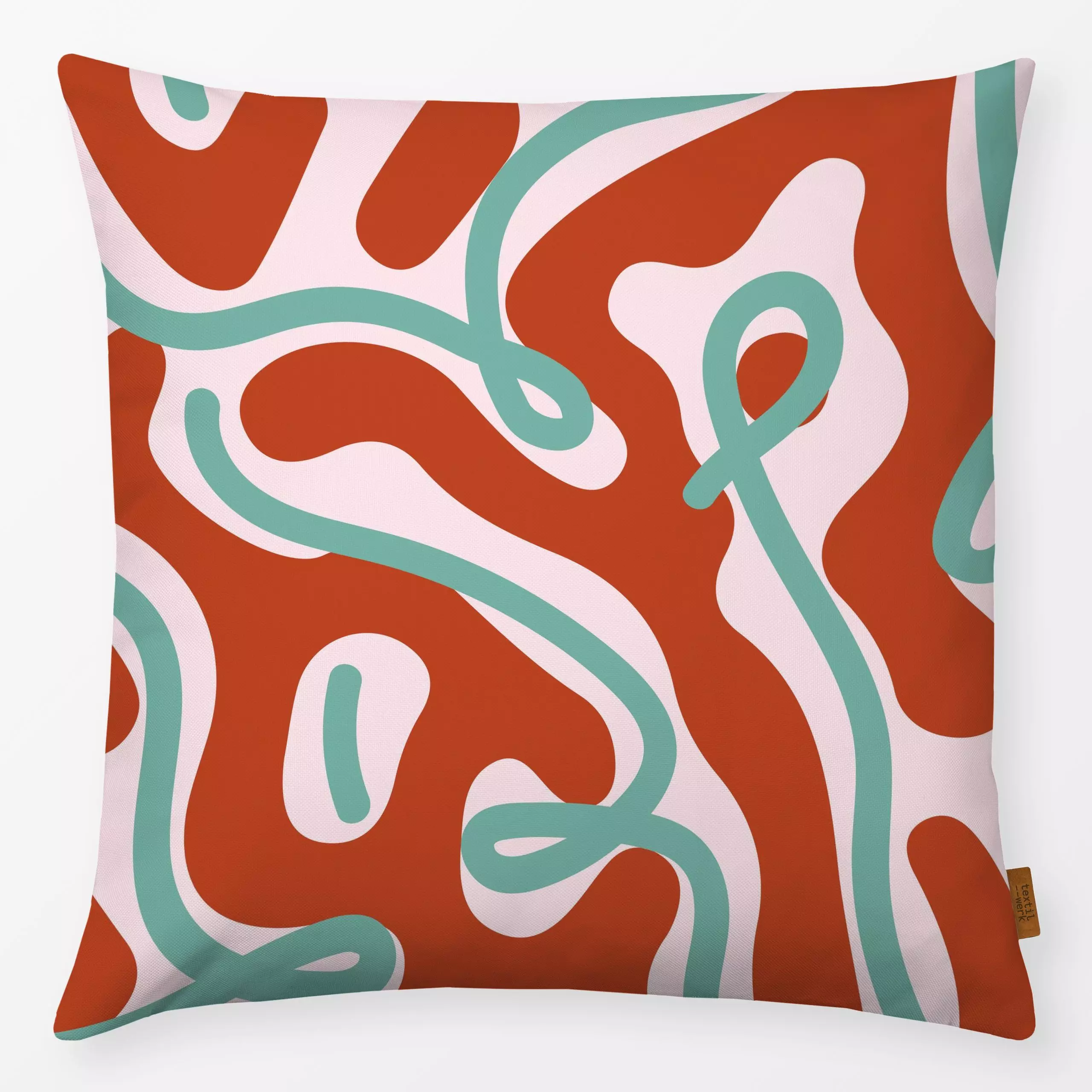 Kissen Farbfreude Script C 4 - Symbole & Muster - von „Primus Pattern"; minimal, Linien, abstrakt, Geometrisch, lineart, scr...