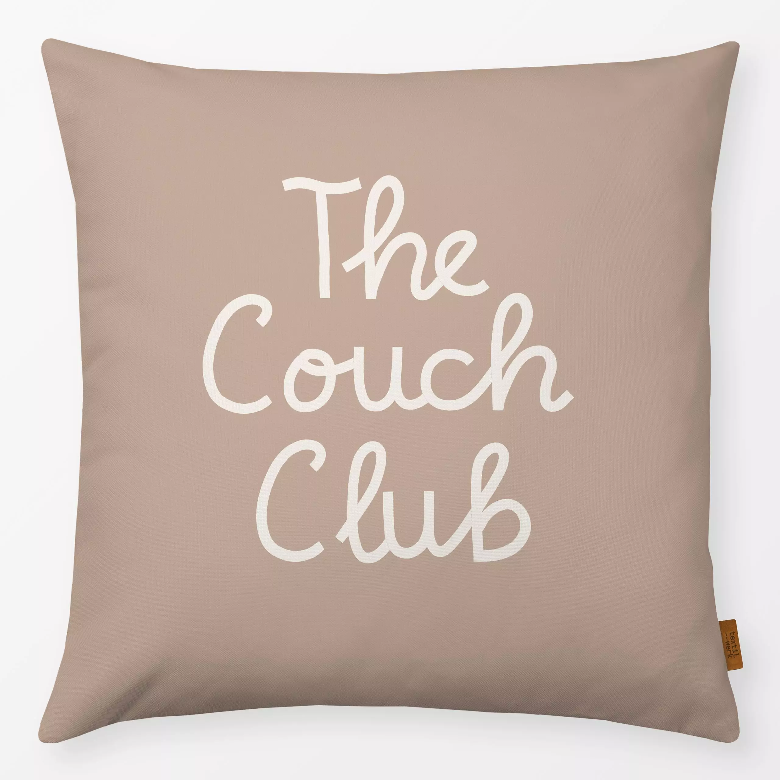 Kissen The Couch Club beige - Herbst, Sprüche & Schriftzüge - von „Studio Kesse"; Home, Cozy, Herbst, Couch, Kuscheln, Sofak...