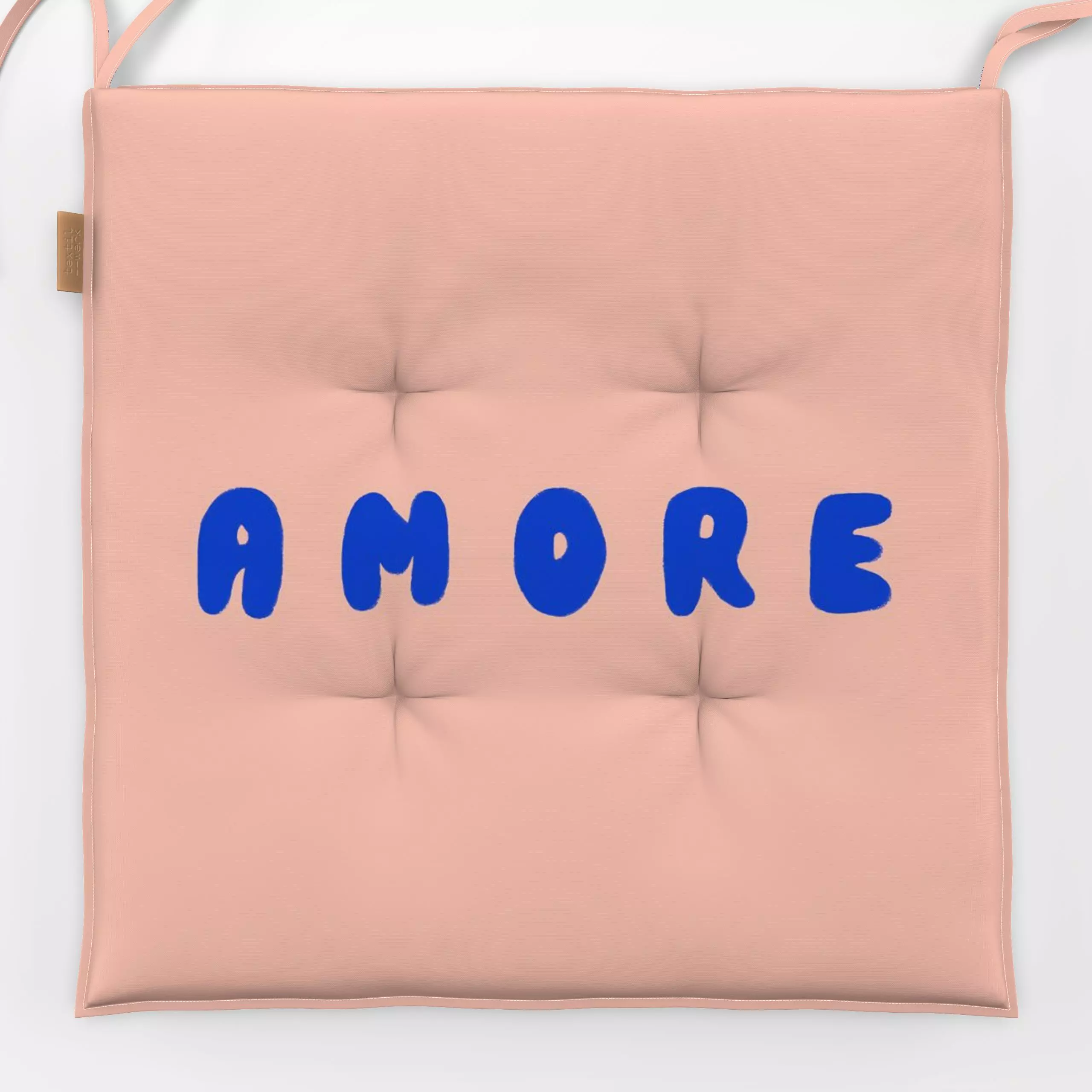 Sitzkissen Amore rosa blau - Liebe, Romantik & Pride, Sprüche & Schriftzüge, Anlässe - von „Maren Gross "; Zitate und Slogan...