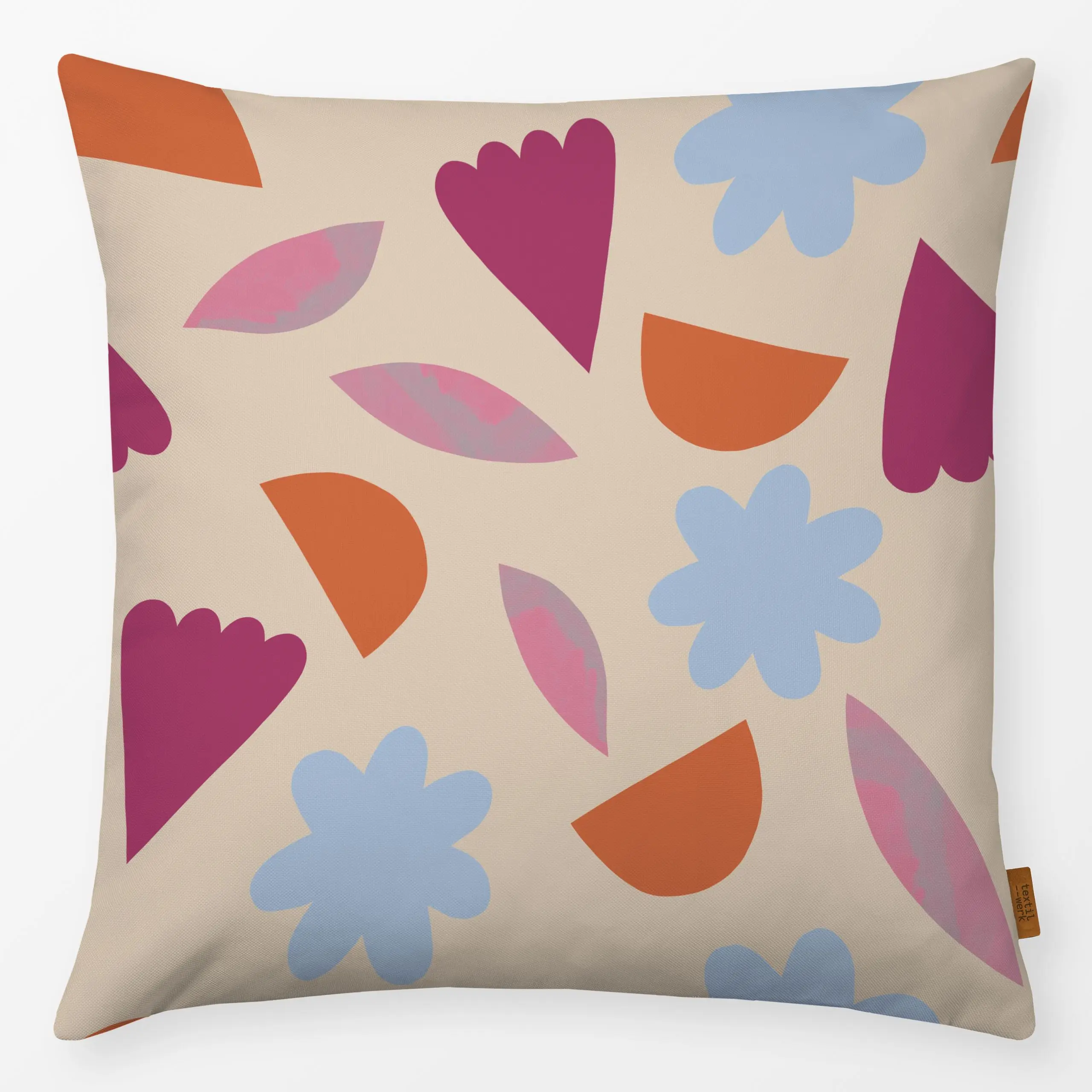 Kissen Blüten Bunt - Blumen & Florales, Sommer, Symbole & Muster - von „Jane Holtewert"; Blätter, Blüten, Sommerblumen, Somm...