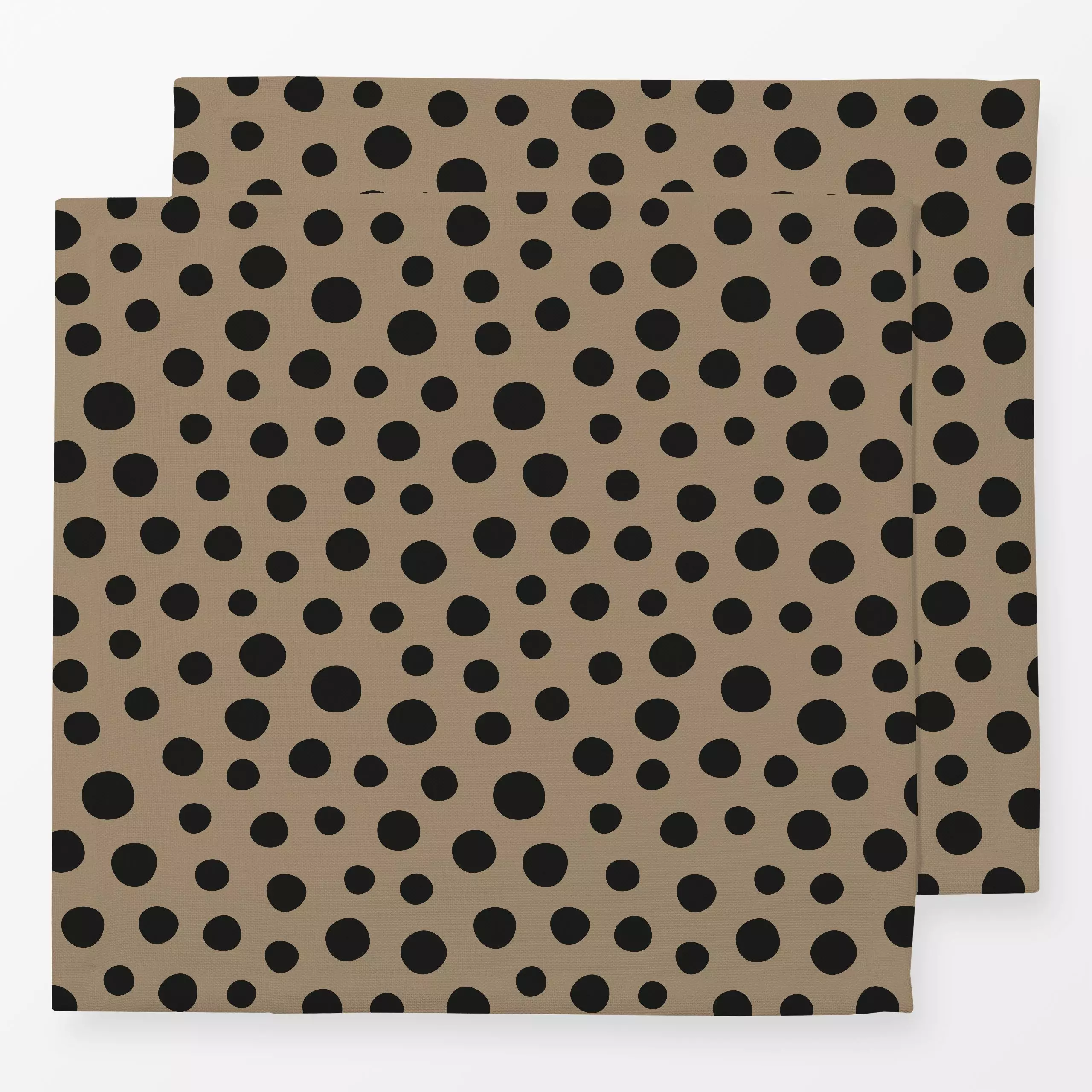 Servietten Boho Dots camel - Symbole & Muster - von „Karen Menzenbach"; Muster, schwarz, abstrakt, Punkte, Winter, Schnee, B...