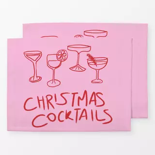 Tischset Christmas Cocktails Pink