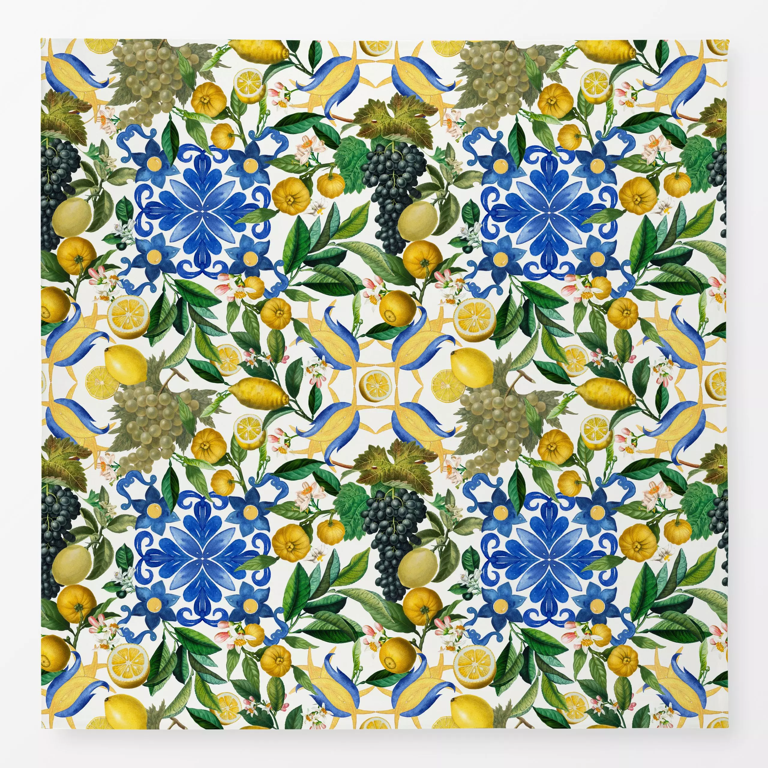 Tischdecke Mediterraner Sommer - Blumen & Florales, Sommer - von „Uta Naumann"; Frucht, Zitrone, Urlaub, vintage, mediterran...