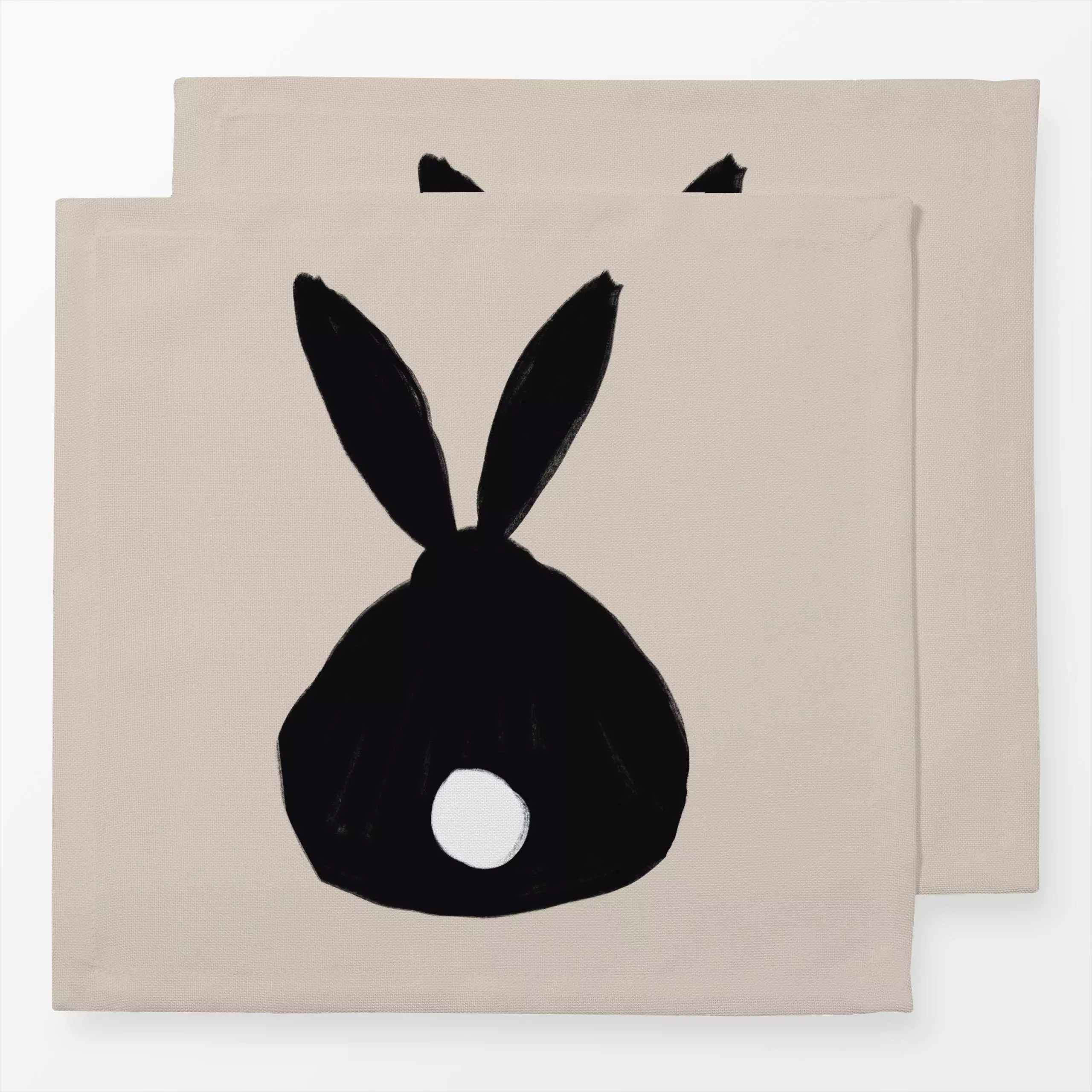 Servietten sitzender Osterhase Beige - Frühling, Tiere - von „Sophie Augustin Illustration"; Hase, Ostern, Osterhase, Osterm...