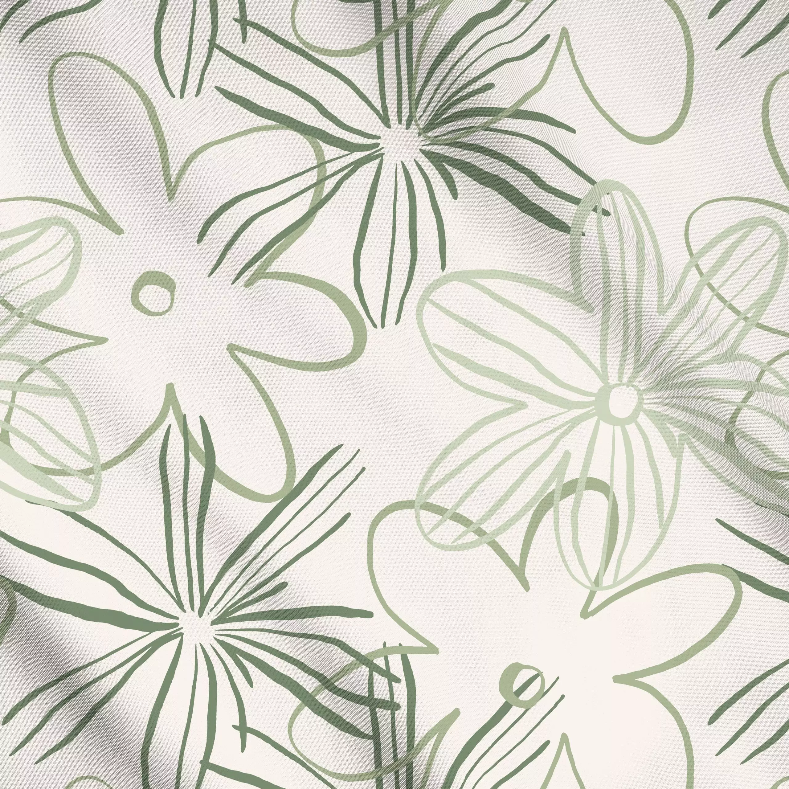 Meterware Happy Flower Green Beige - Frühling, Anlässe, Ostern - von „Kruth Design"; Blumen, Garten, Sommerblumen, Ostern, g...