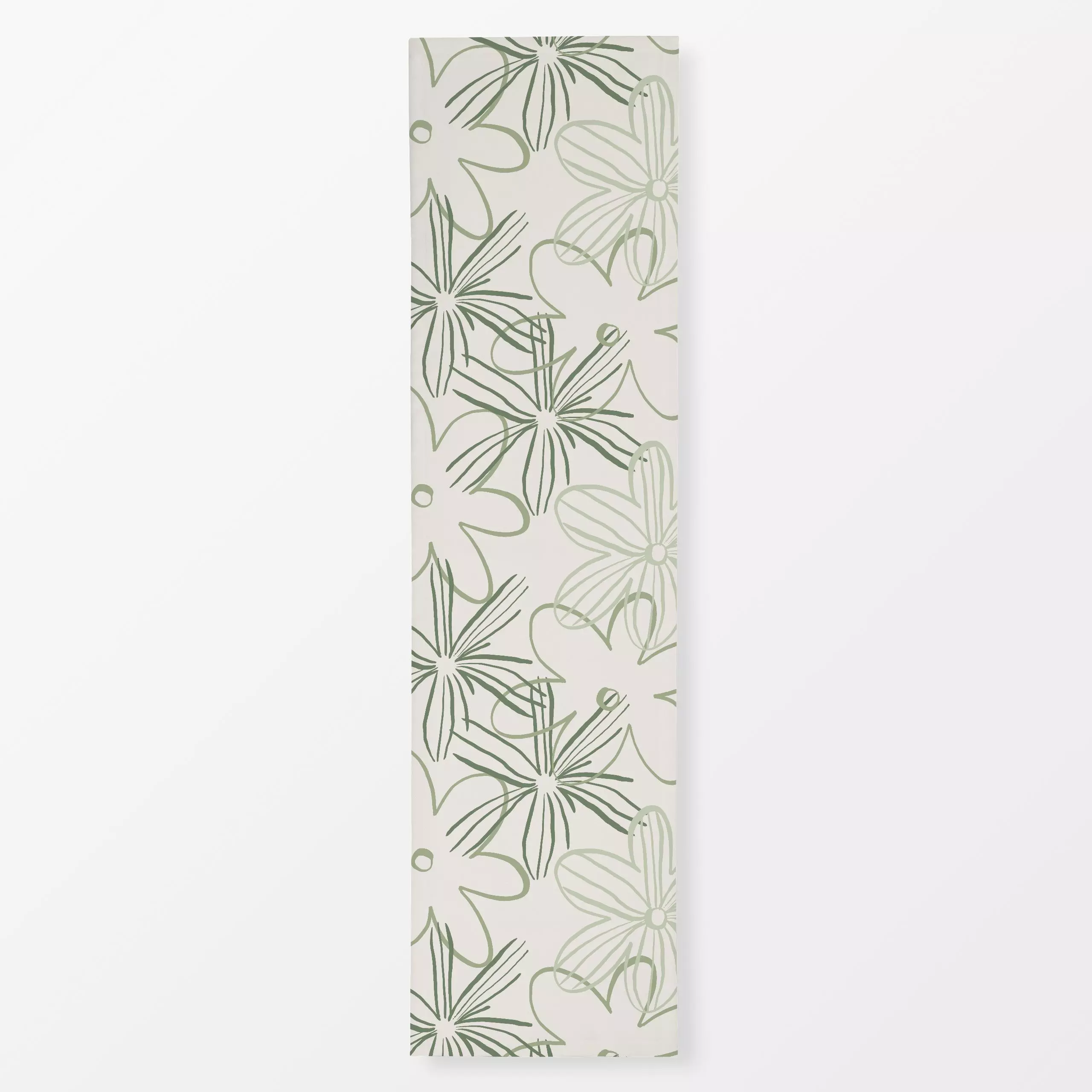 Tischläufer Happy Flower Green Beige - Frühling, Anlässe, Ostern - von „Kruth Design"; Blumen, Garten, Sommerblumen, Ostern,...