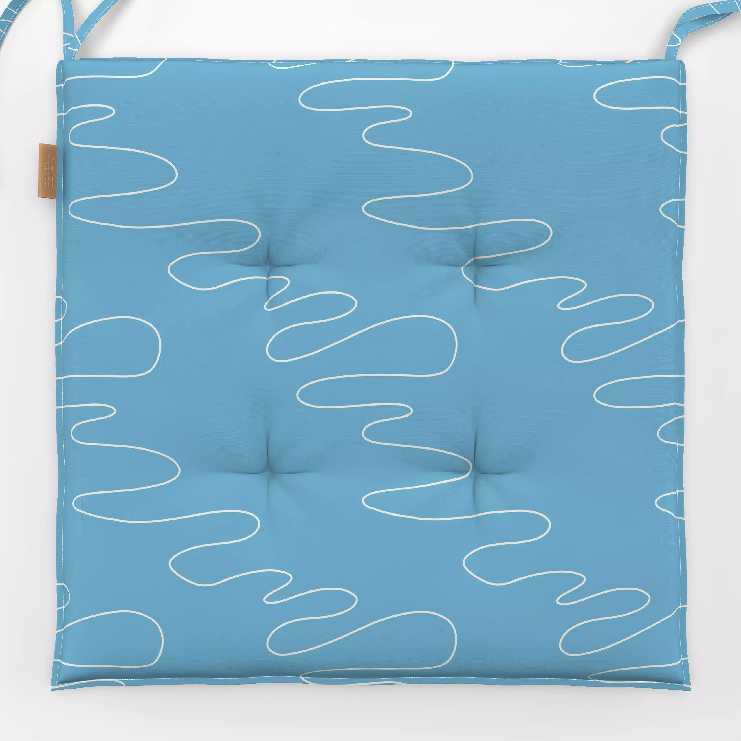 Sitzkissen Schneepfad - Winter, Symbole & Muster - von „Sophie Augustin Illustration"; Muster, Linien, Streifen, Eis, wellen...