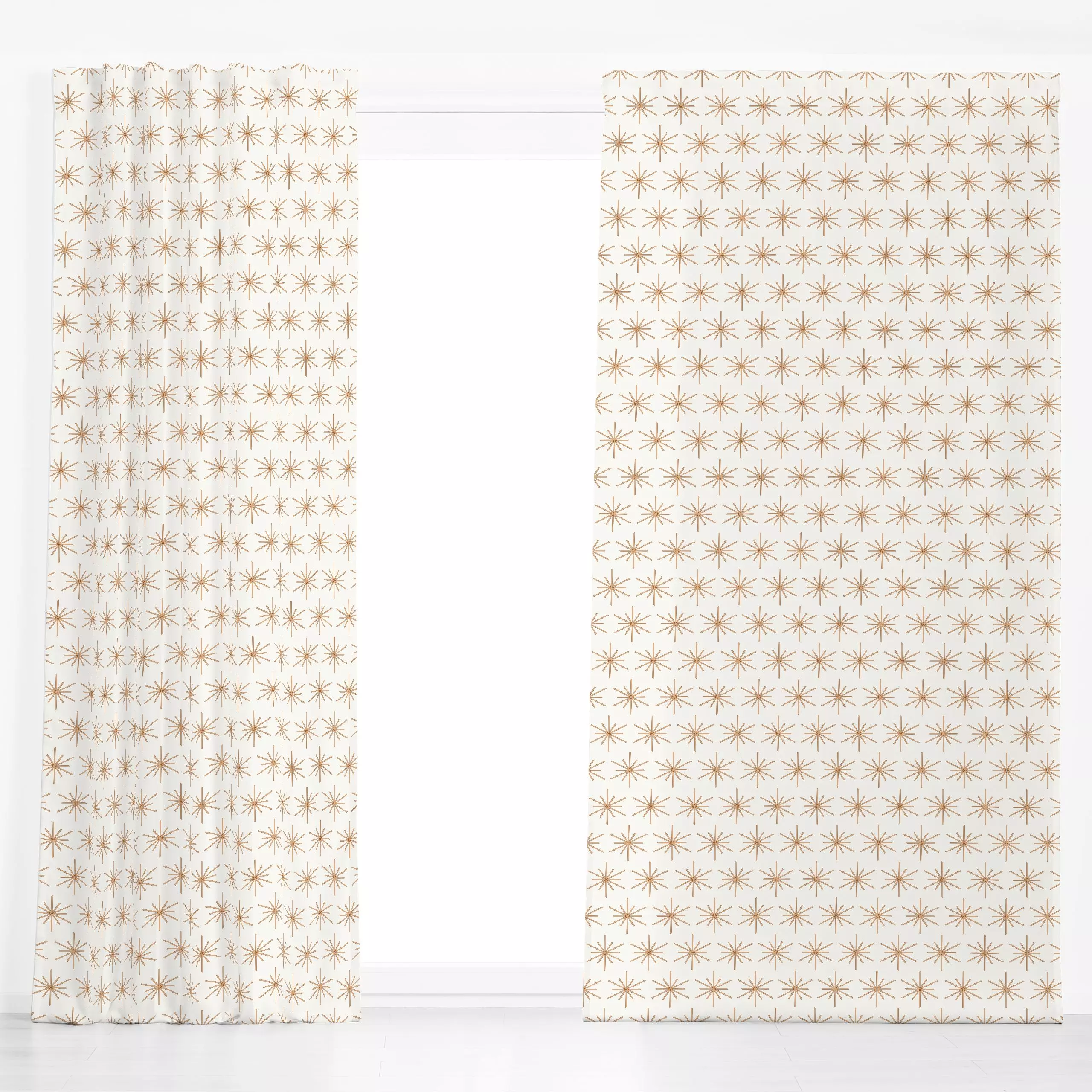 Dekovorhang Strohstern beige - Weihnachten, Winter, Symbole & Muster - von „Kathrin Woo"; Muster, Weihnachten, Winter, xmas,...