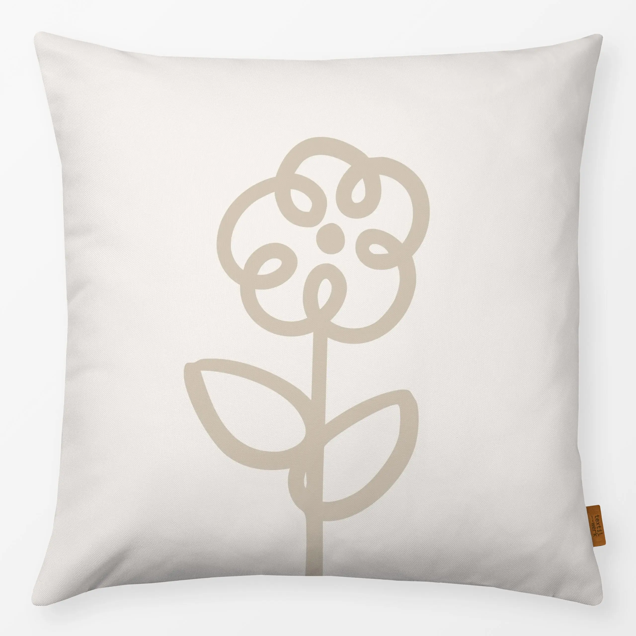 Kissen Daisy Bloom Taupe - Blumen & Florales, Frühling, Ostern - von „Kruth Design"; Blumen, Wildblumen, outdoor, Fruehling,...