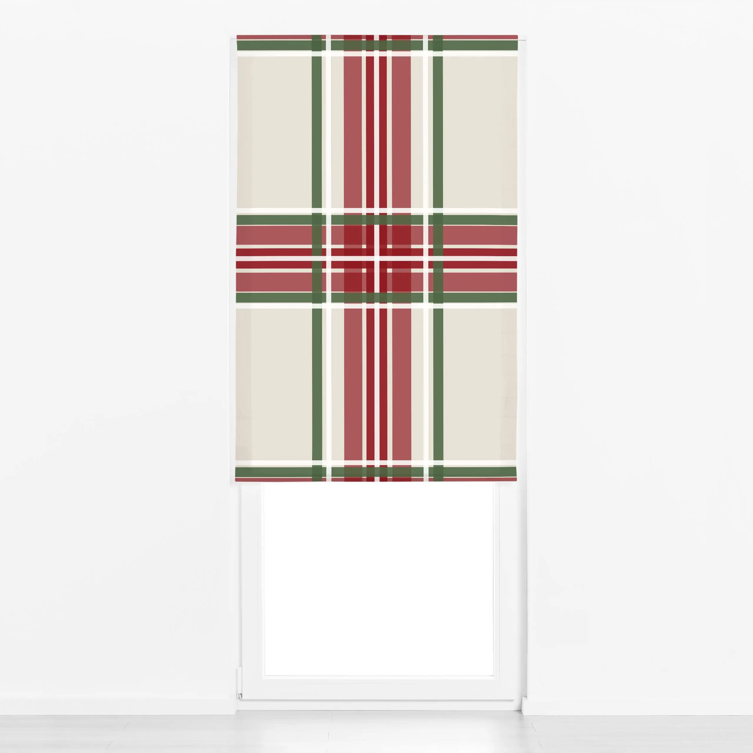 Raffrollo Gingham Old England - Weihnachten, Symbole & Muster - von „Monika Strigel"; Weihnachten, landhaus, kariert, gingha...