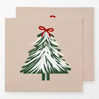 Servietten Weihnachtsbaum Mit Schleife