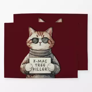 Tischset Tannenbaum Killer Katze