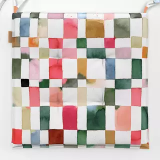 Sitzkissen Watercolor Christmas Checker