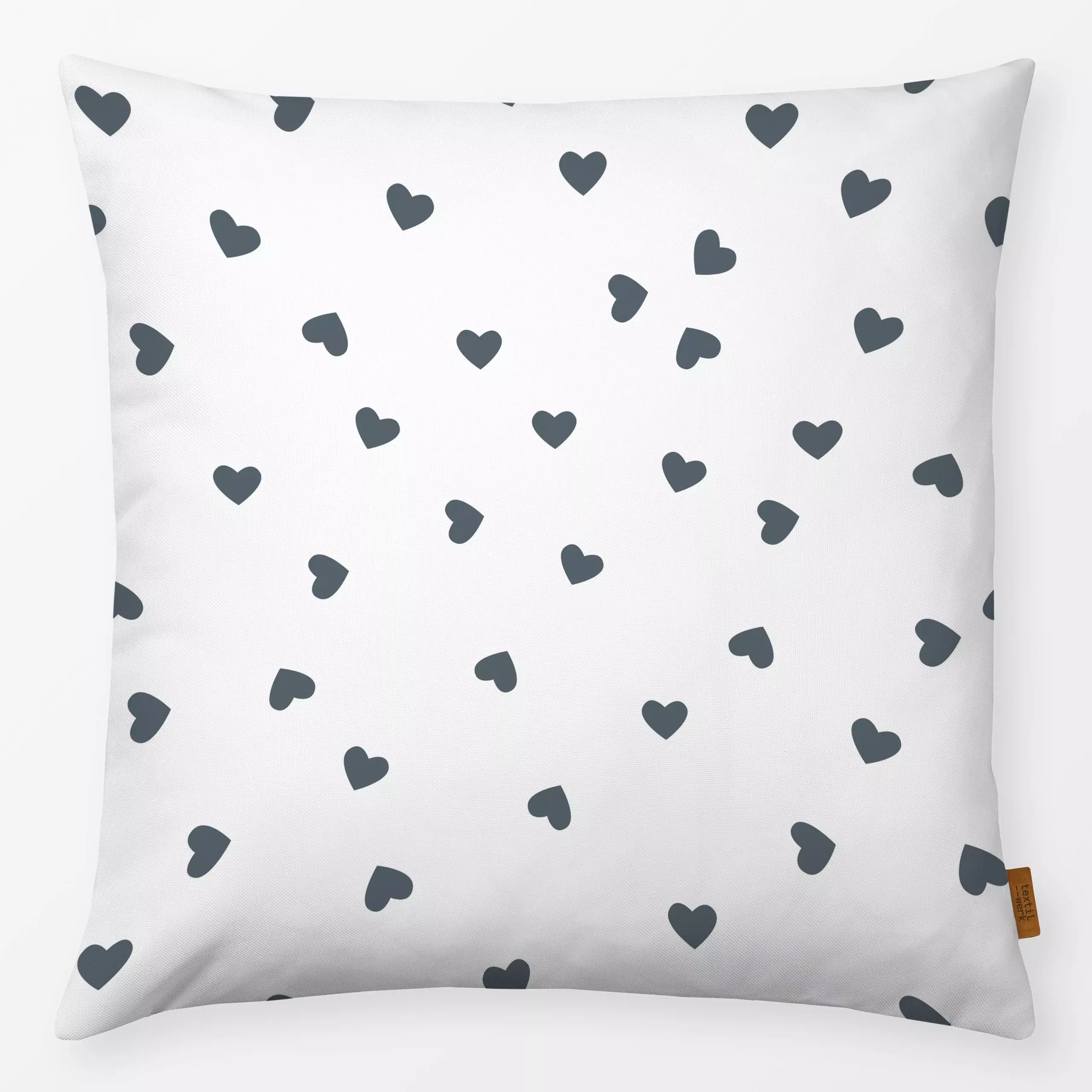 Kissen Kleine Herzen grau - Liebe, Romantik & Pride, Symbole & Muster, Anlässe - von „Katrin Graff"; Love, Self Love, Herzen...