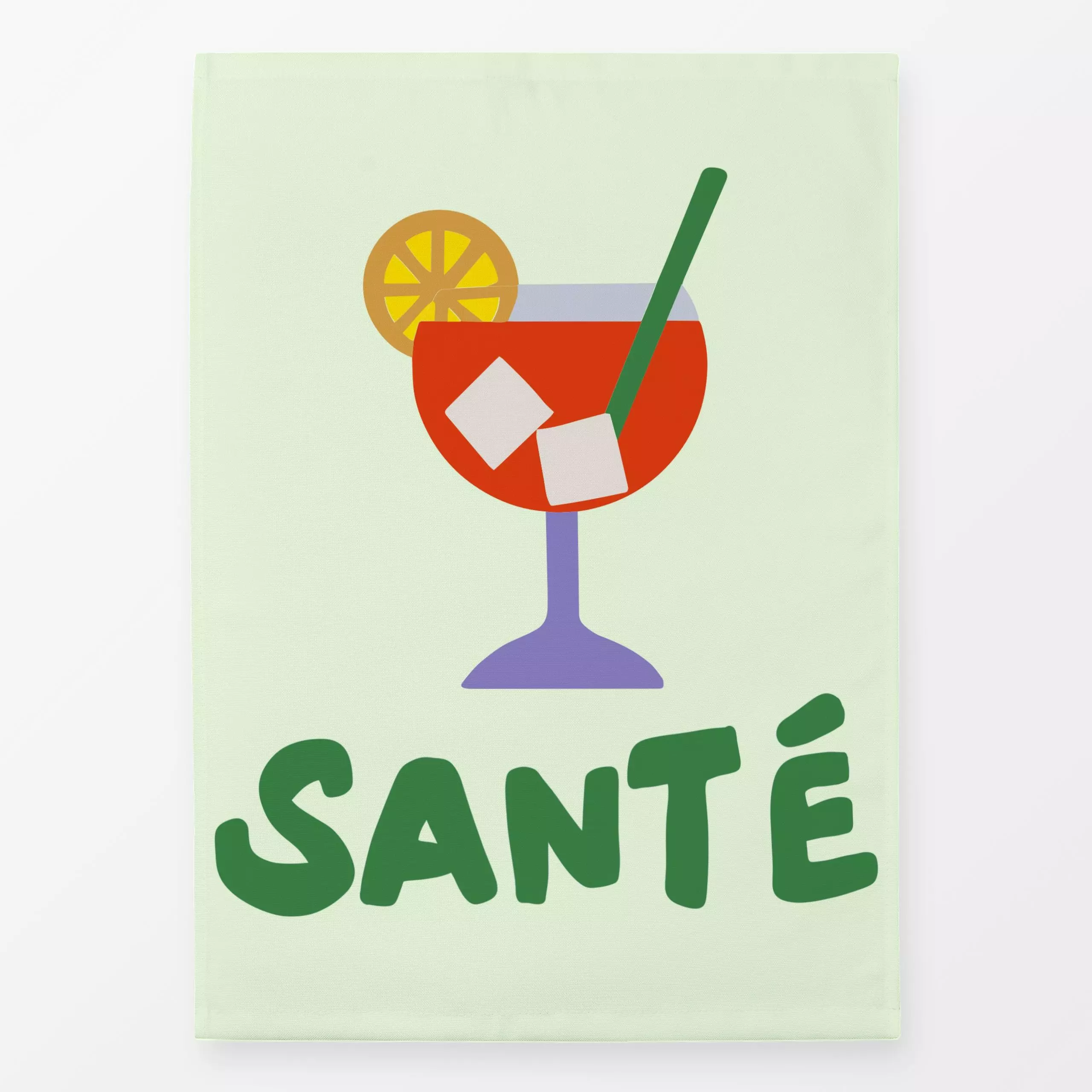 Geschirrtücher Santé - Sommer, Küche, Essen & Trinken - von „textilwerk“; Illustration, skandinavisch, Sommer, Urlaub, bunt,...