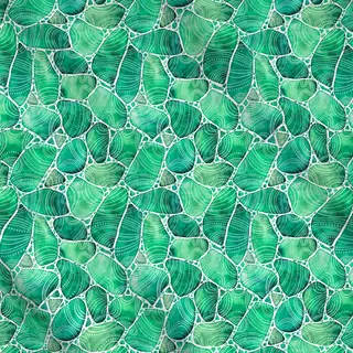 Meterware Strandglas Doodles Grün II