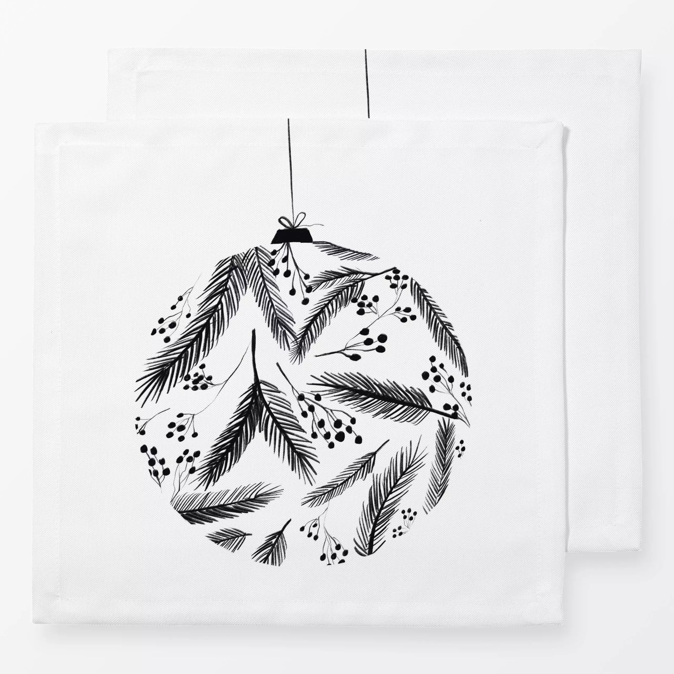 Servietten Christbaumkugel Zweige - Weihnachten - von „Sophie Augustin Illustration"; Merry Christmas, Weihnachten, weihnach...