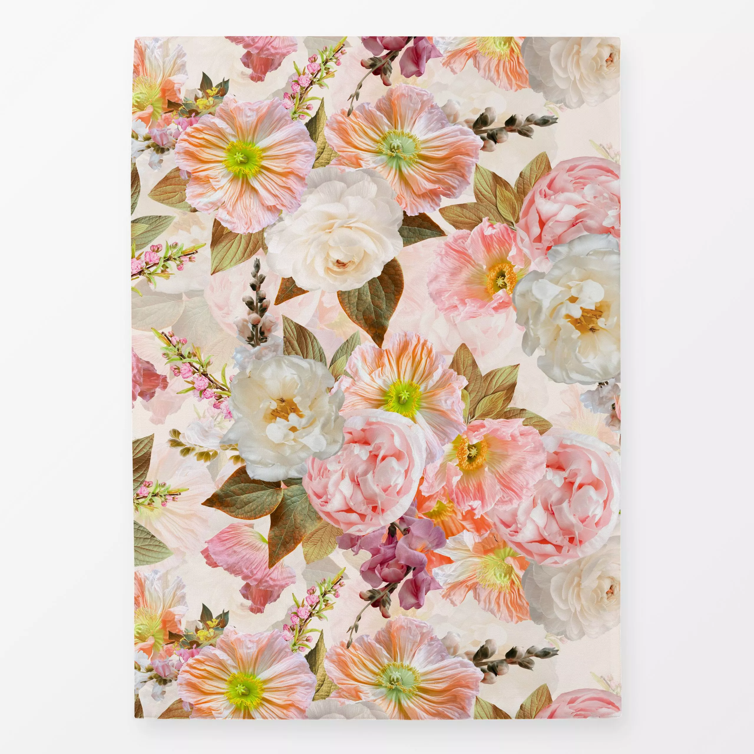 Geschirrtücher Pastel Rosen Und Mohn - Blumen & Florales, Pflanzen & Botanik - von „Uta Naumann"; Blumen, Rosen, Garten, Moh...