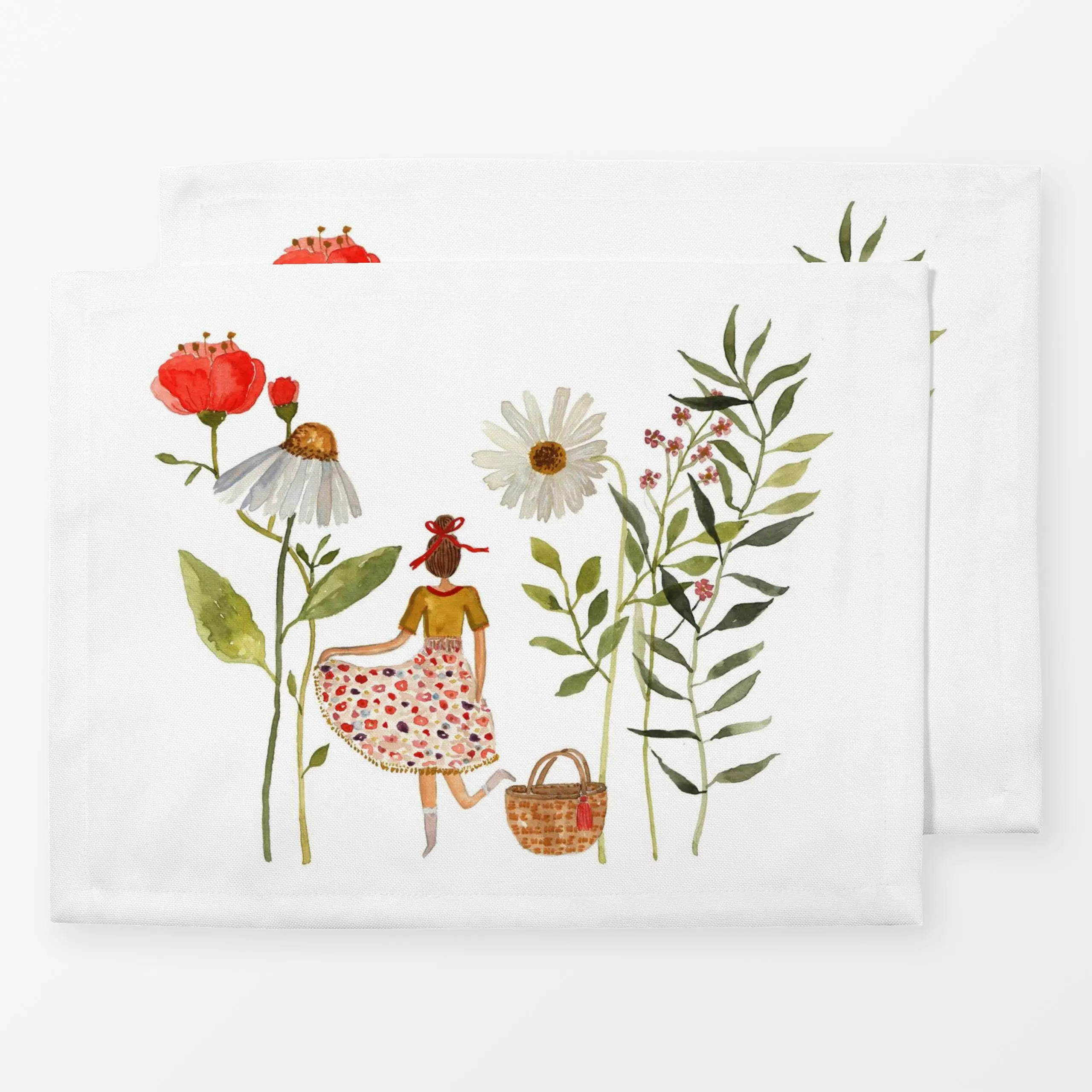 Tischset Easter Fun Flower Girl, Blumen, Frühling, von Lena Yokota