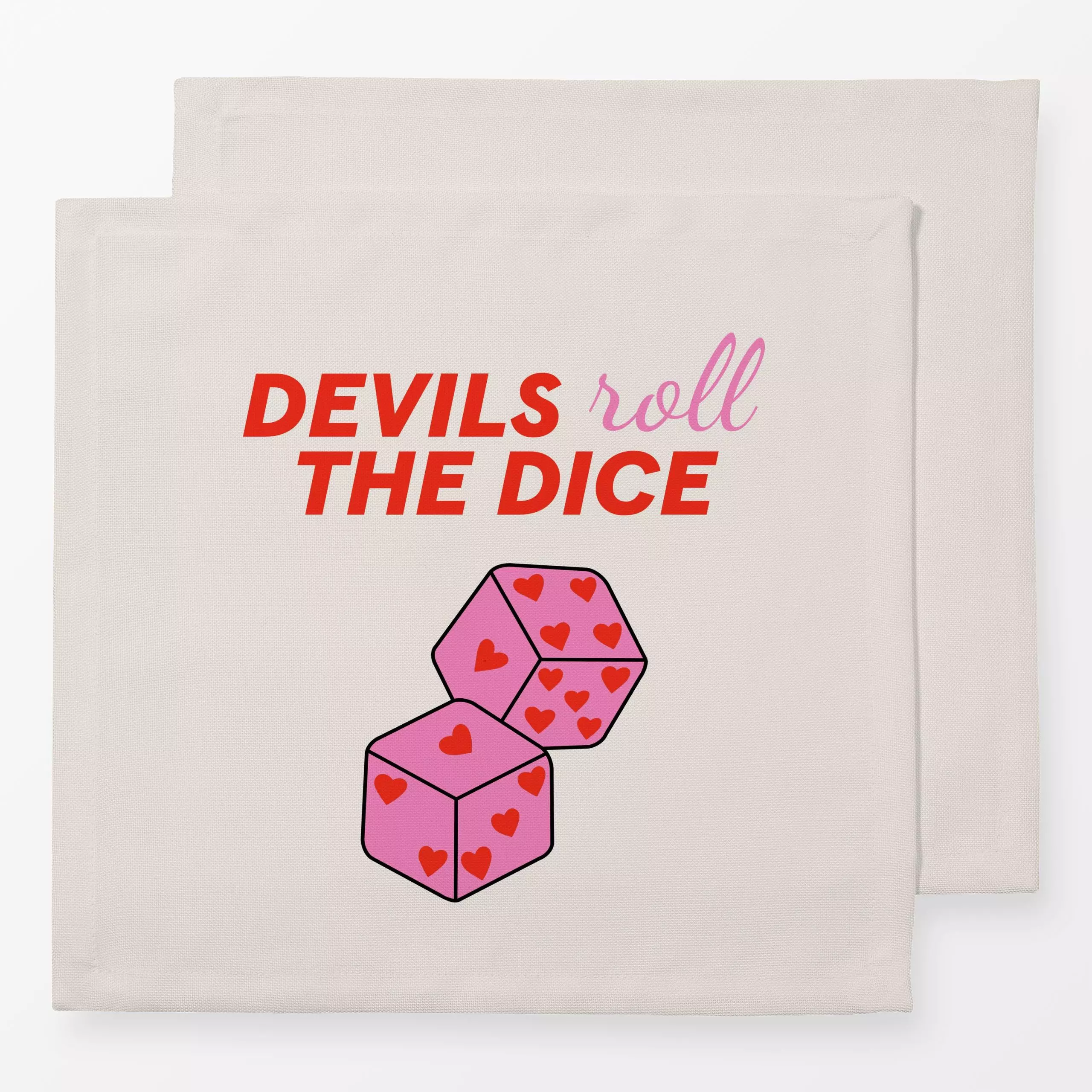 Servietten Devils roll the Dice - Sommer, Anlässe - von „textilwerk"; Illustration, trend, Geschenk, textilwerk, swiftie, ta...