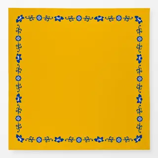 Tischdecke Folkart blau-gelb