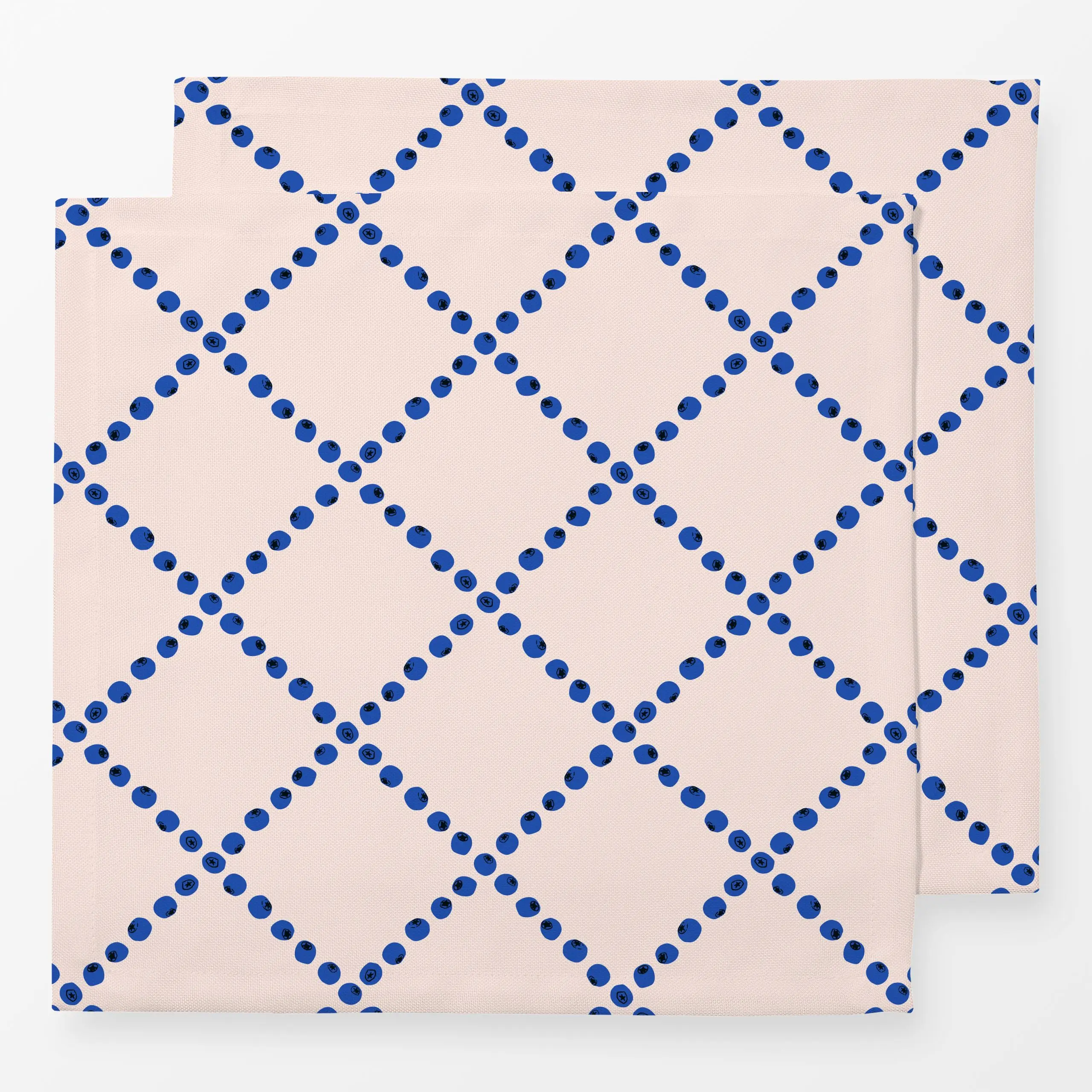 Servietten Blaubeeren Blueberry Diamond - Sommer, Symbole & Muster, Früchte - von „Kathrin Woo"; Blaubeeren, grid, kariert, ...