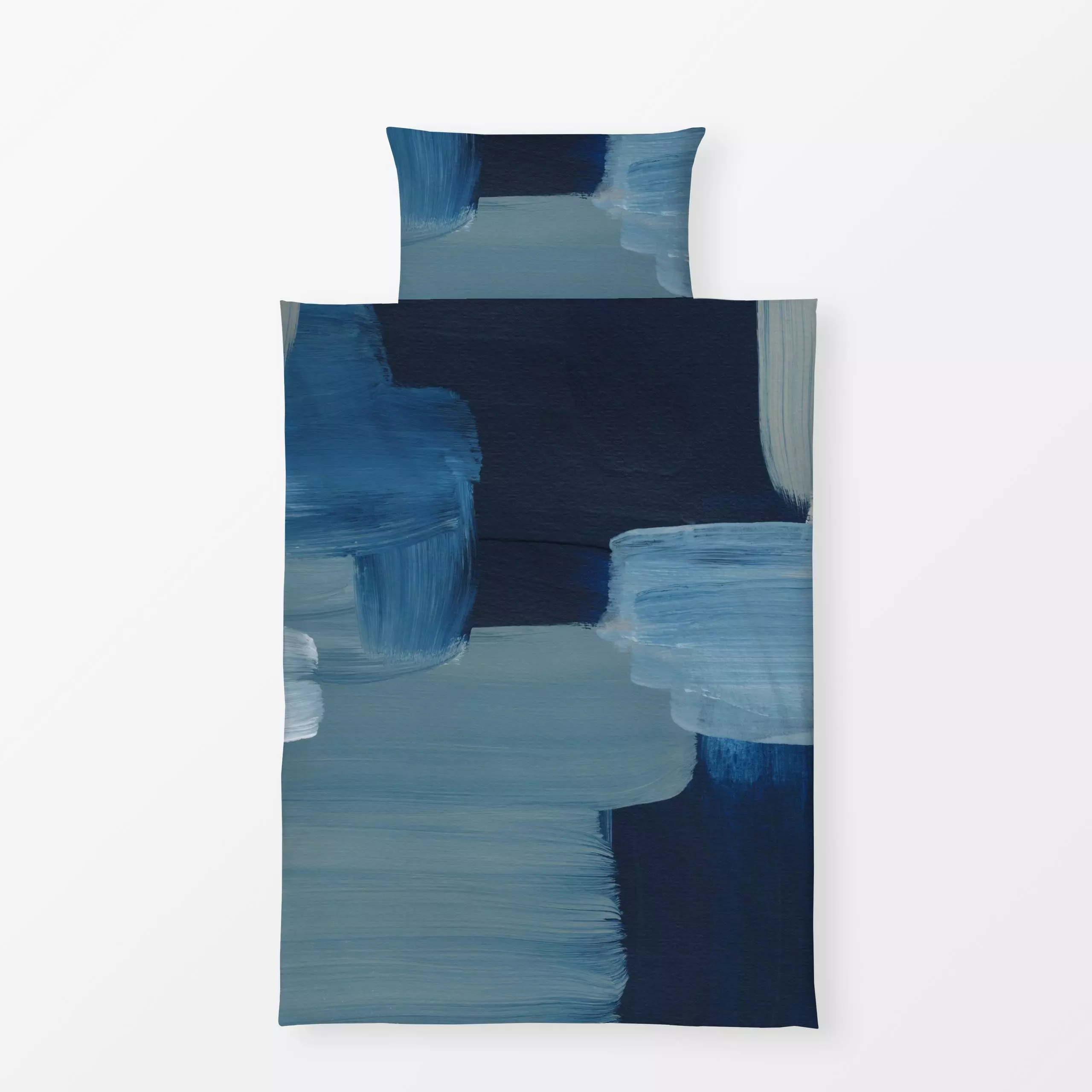 Bettwäsche Abstract Brush Strokes 211 - Symbole & Muster - von „Mareike Böhmer"; minimal, abstrakt, Blaugrau, blau, monochro...