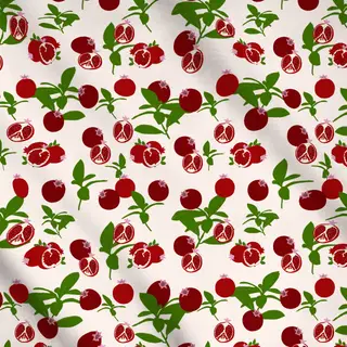 Meterware Granatapfel Blätter Pattern
