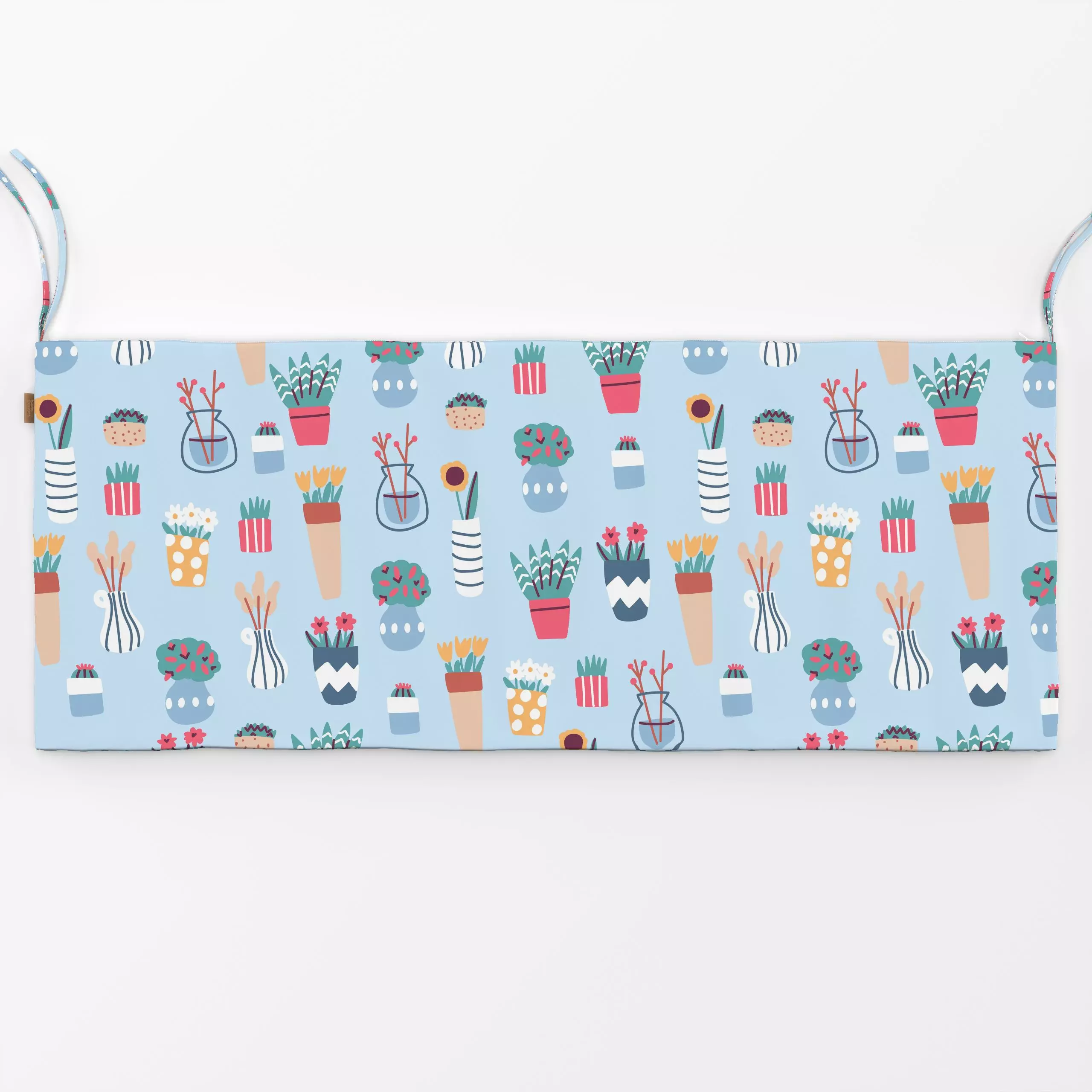 Bankauflage Colorful Floral Pots - Blumen & Florales - von „Sara Maese"; Natur, Blumen, Pflanzen, Garten, botanik, flower, F...