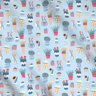 Meterware Colorful Floral Pots