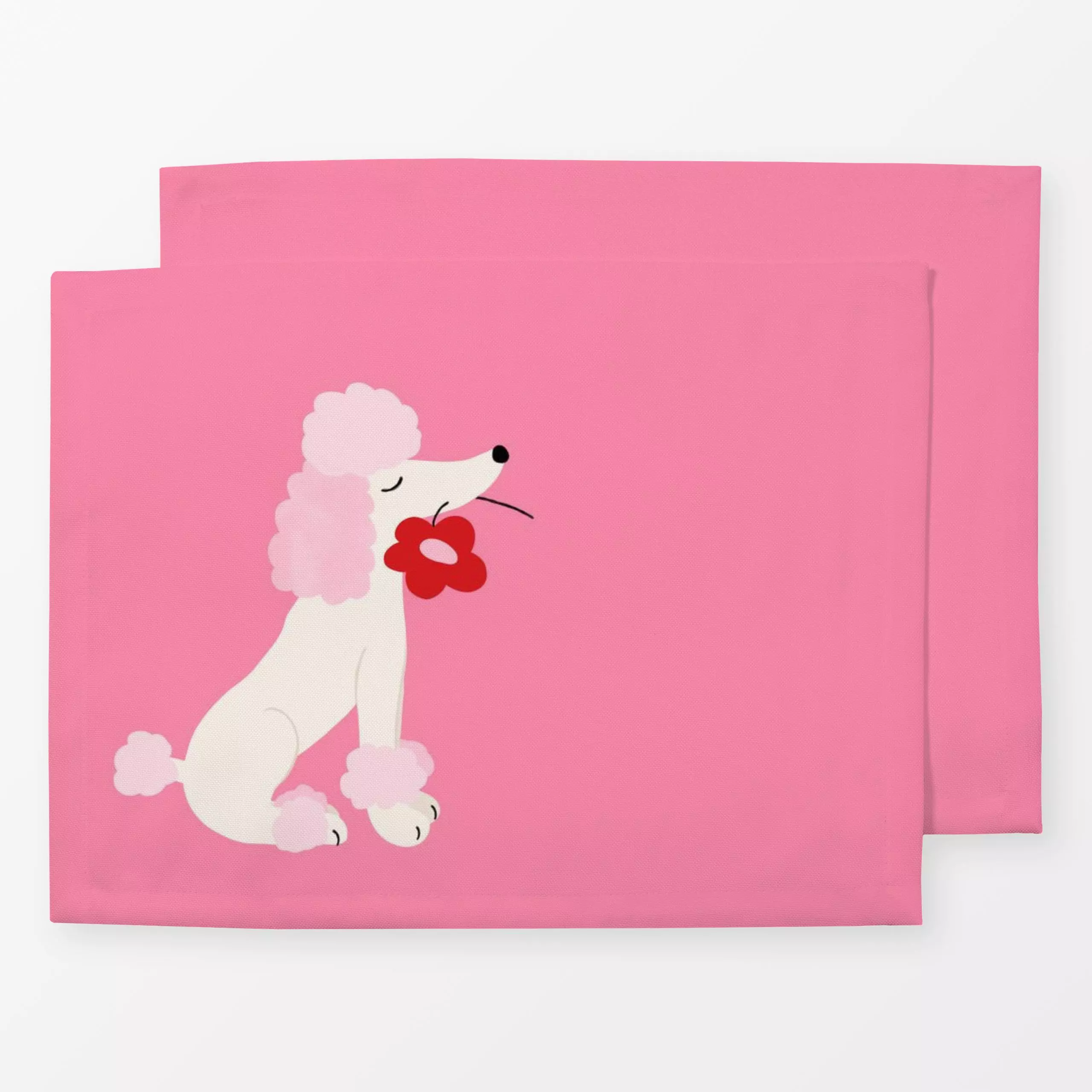 Tischset Frühlingspfoten Pudel, Tiere, fürs Kinderzimmer, Frühling, von Andrea Liesert