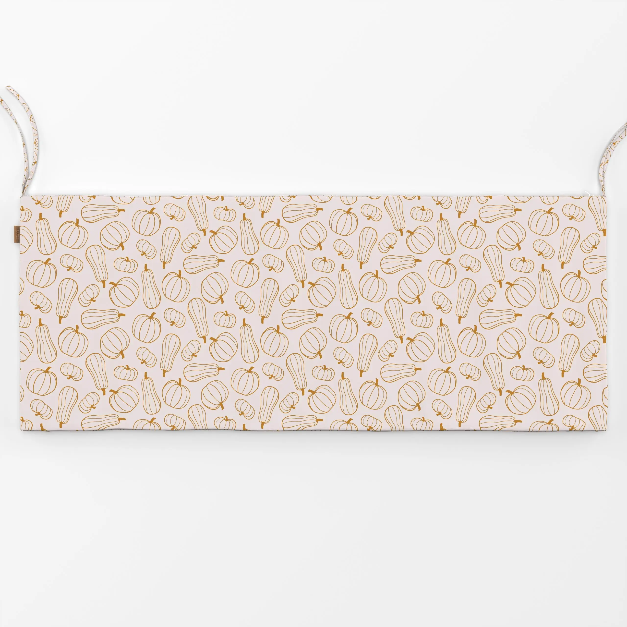Bankauflage Pumpkins Kürbisse Gelb Beige - Herbst, Anlässe, Gemüse - von „Kathrin Woo"; Muster, Herbst, minimalistisch, Kuer...