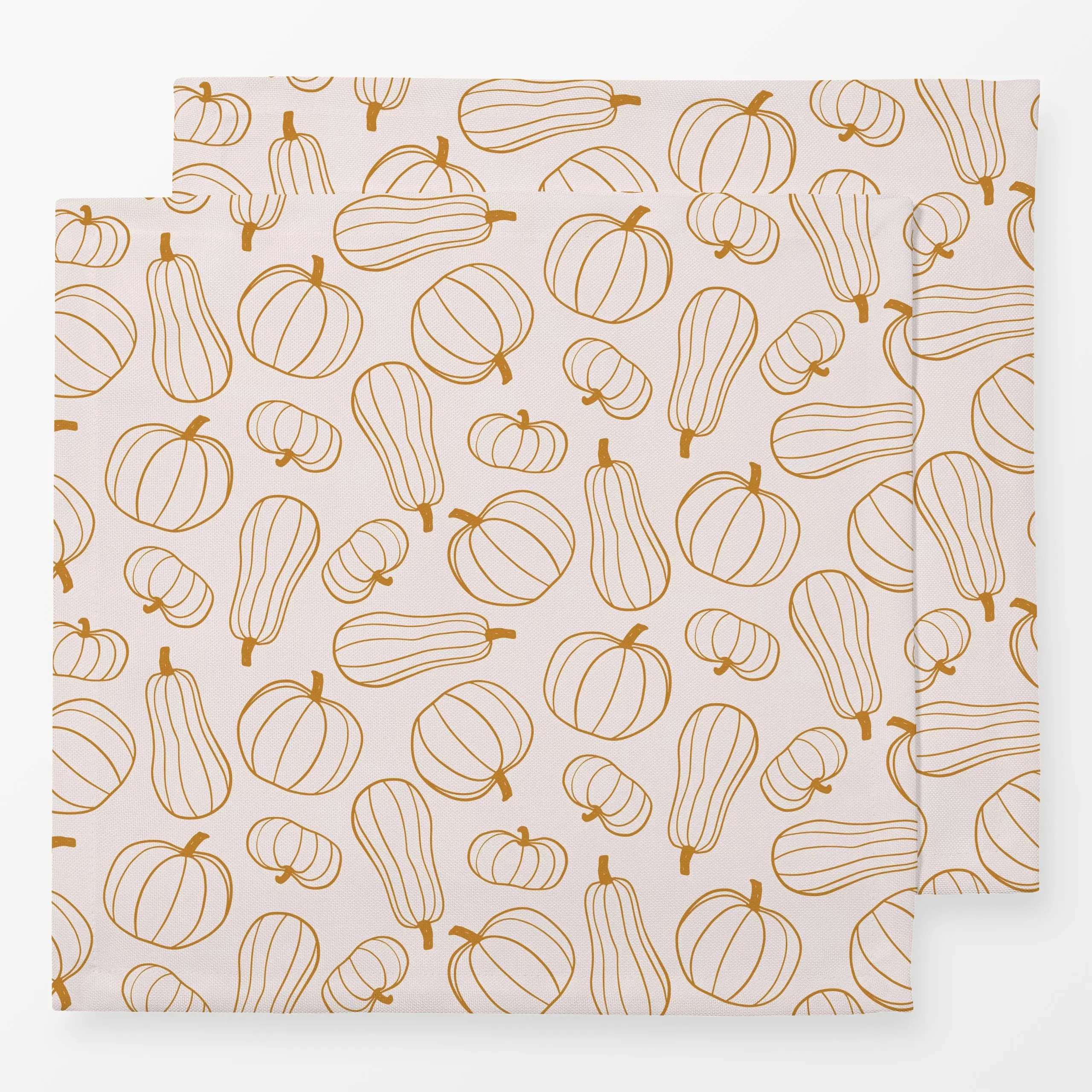 Servietten Pumpkins Kürbisse Gelb Beige - Herbst, Anlässe, Gemüse - von „Kathrin Woo"; Muster, Herbst, minimalistisch, Kuerb...