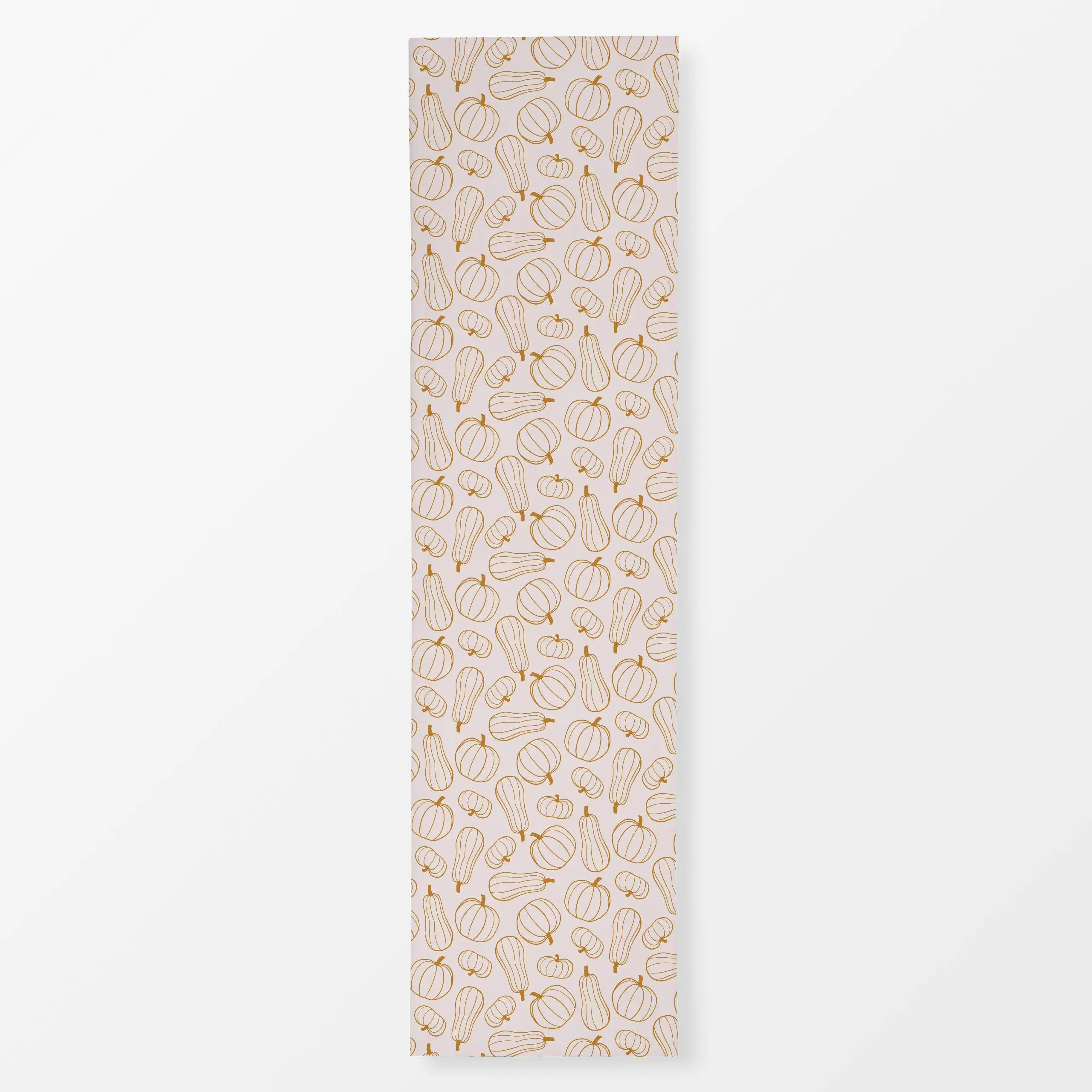 Tischläufer Pumpkins Kürbisse Gelb Beige - Herbst, Anlässe, Gemüse - von „Kathrin Woo"; Muster, Herbst, minimalistisch, Kuer...