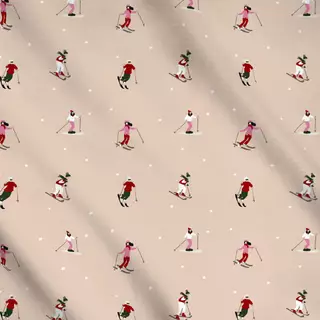 Meterware Skifahrer Auf Piste Beige