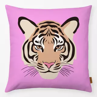 Kissen Tiger Kopf Pink