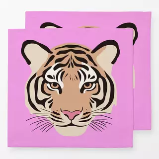 Servietten Tiger Kopf Pink